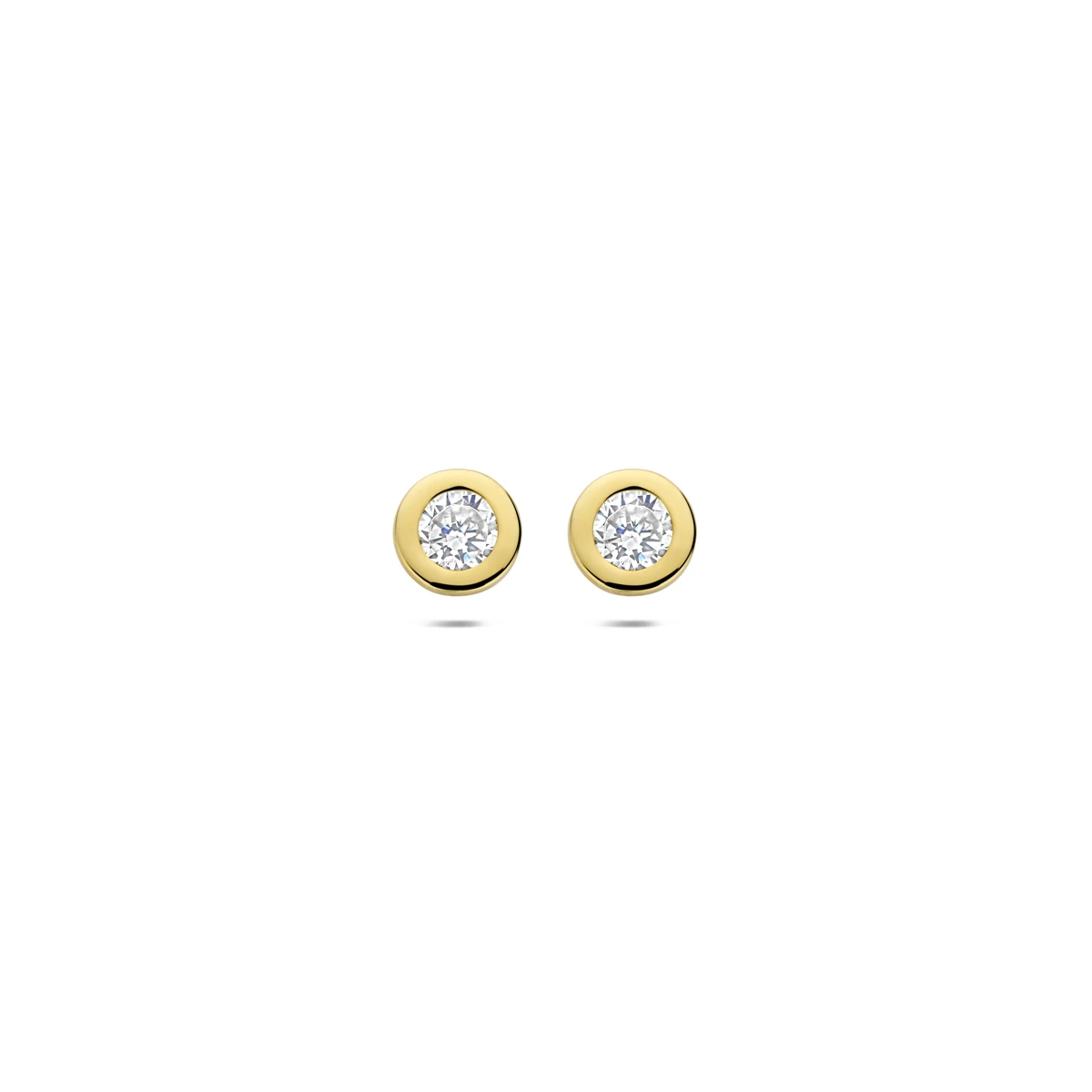 oorknoppen zirkonia 14K geelgoud