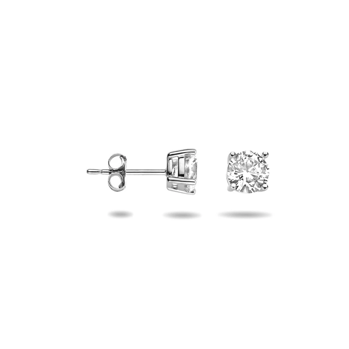 oorknoppen zirkonia 14K roségoud