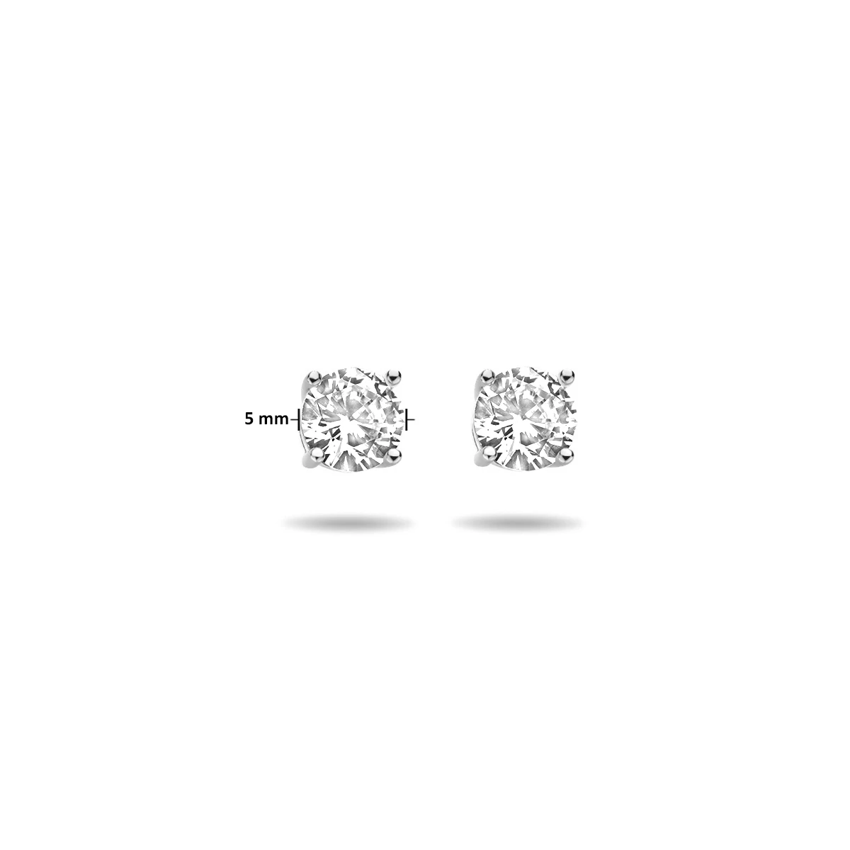 oorknoppen zirkonia 14K roségoud