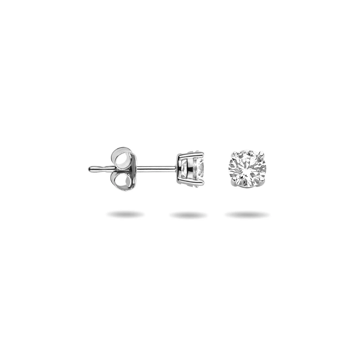 oorknoppen zirkonia 14K roségoud