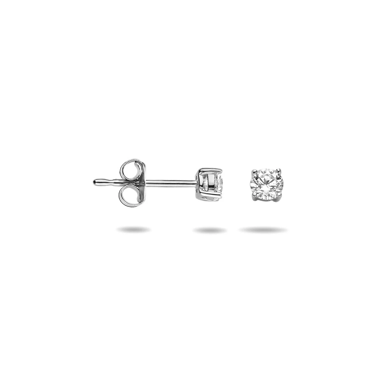 oorknoppen zirkonia 14K roségoud