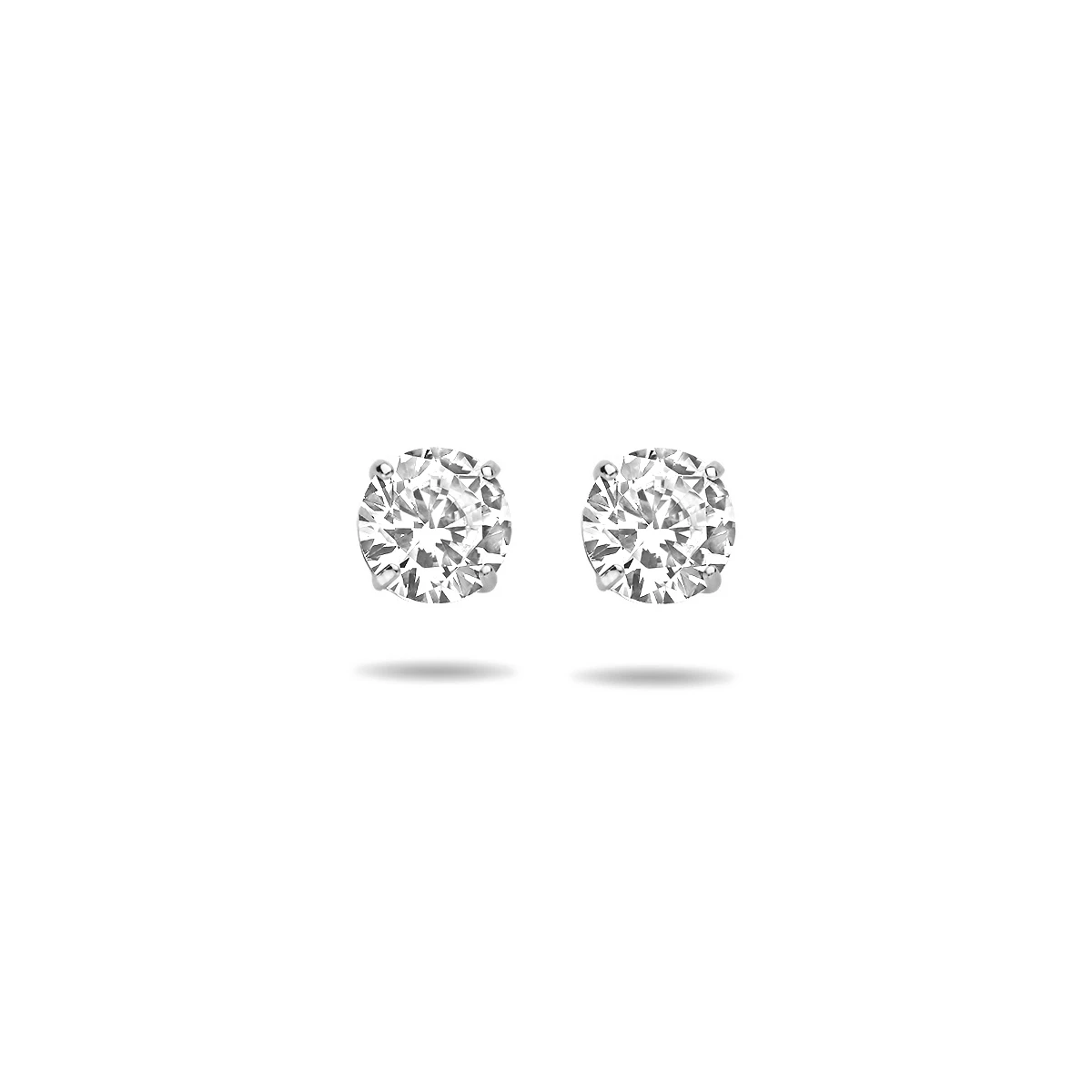 oorknoppen zirkonia 14K witgoud