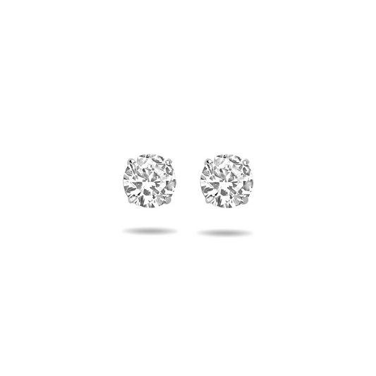 oorknoppen zirkonia 14K witgoud