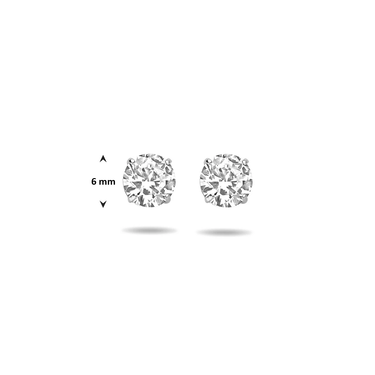 oorknoppen zirkonia 14K witgoud