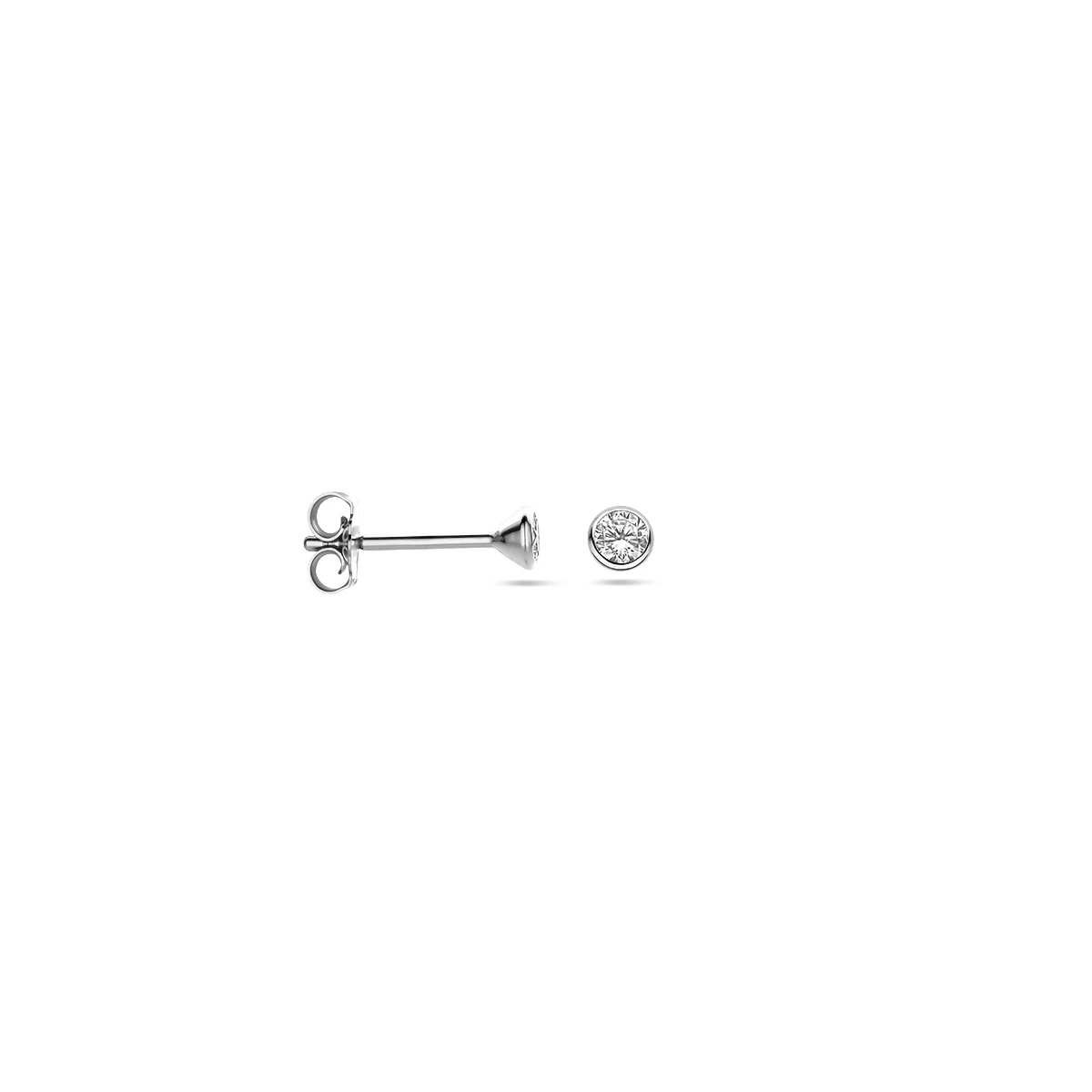 oorknoppen zirkonia 14K witgoud