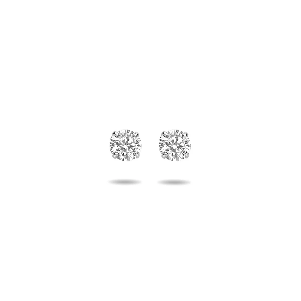 oorknoppen zirkonia 14K witgoud