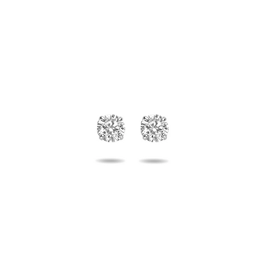 oorknoppen zirkonia 14K witgoud