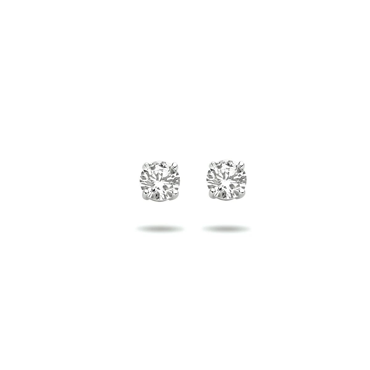 oorknoppen zirkonia 14K witgoud