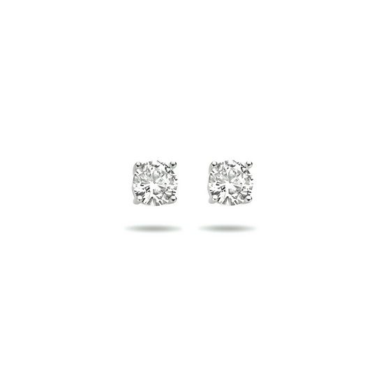 oorknoppen zirkonia 14K witgoud