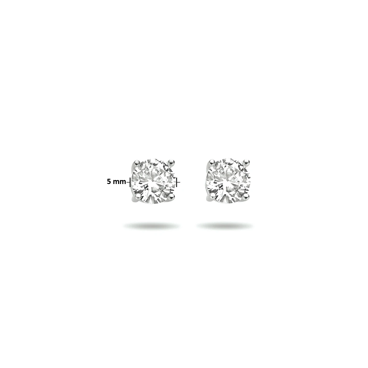 oorknoppen zirkonia 14K witgoud