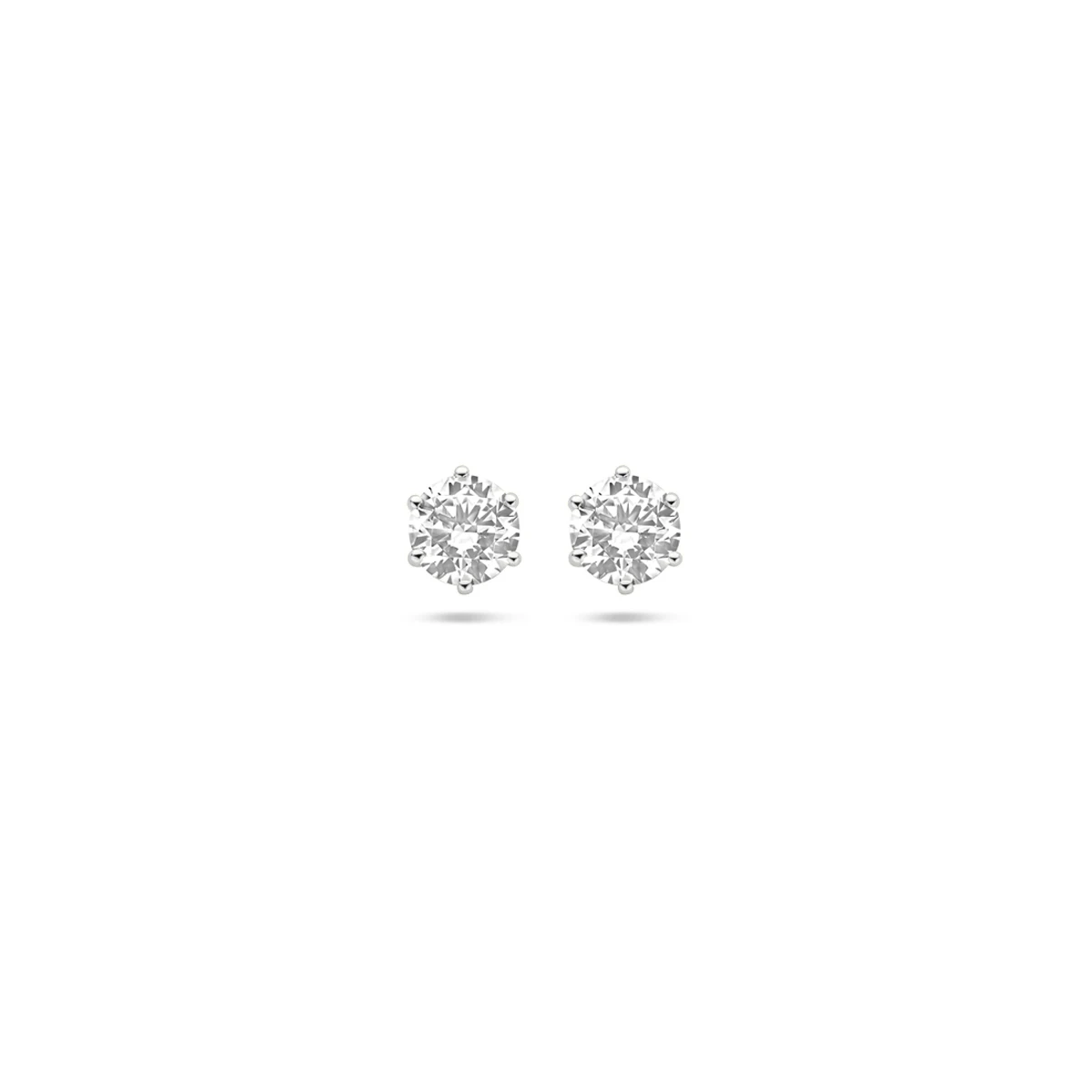 oorknoppen zirkonia 14K witgoud