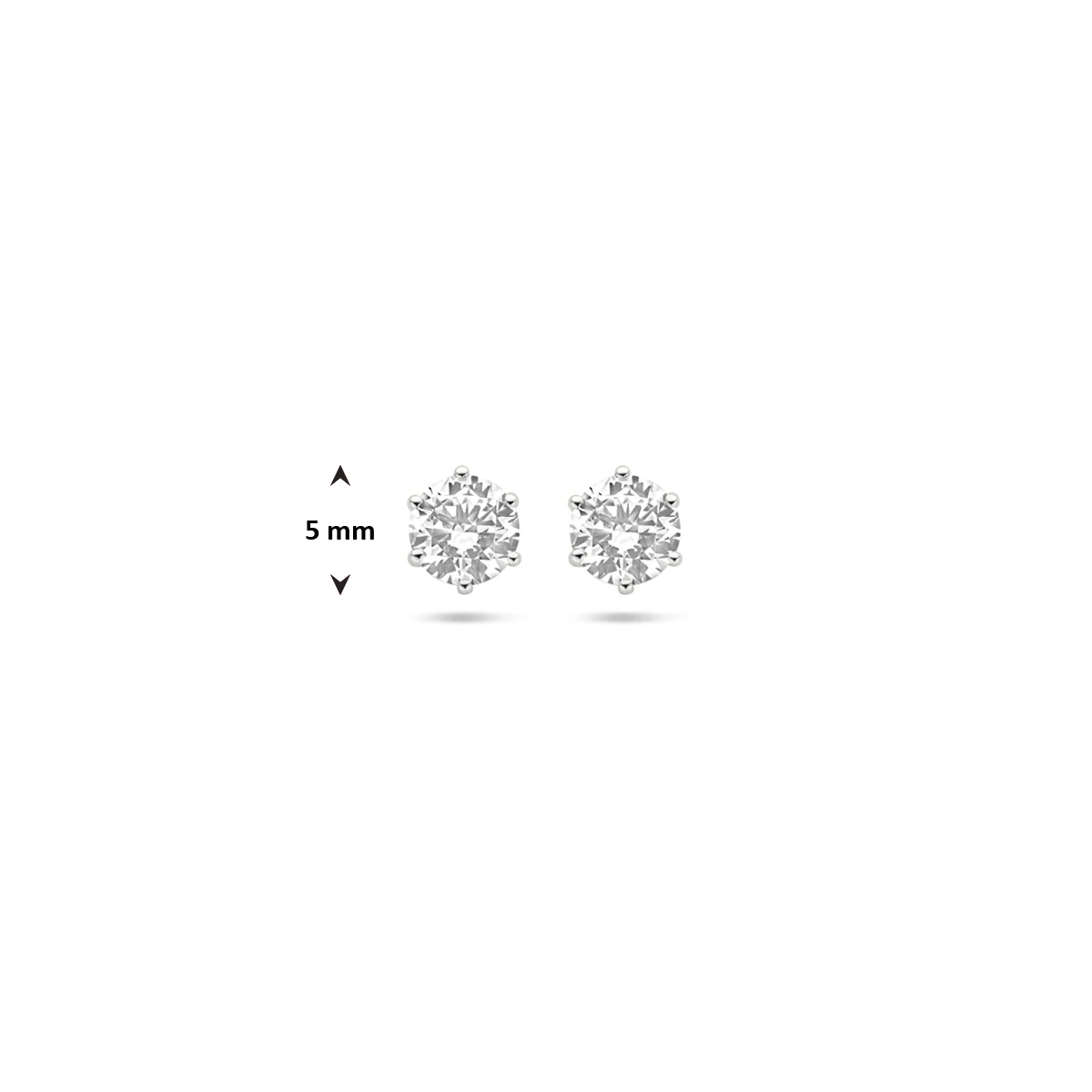 oorknoppen zirkonia 14K witgoud