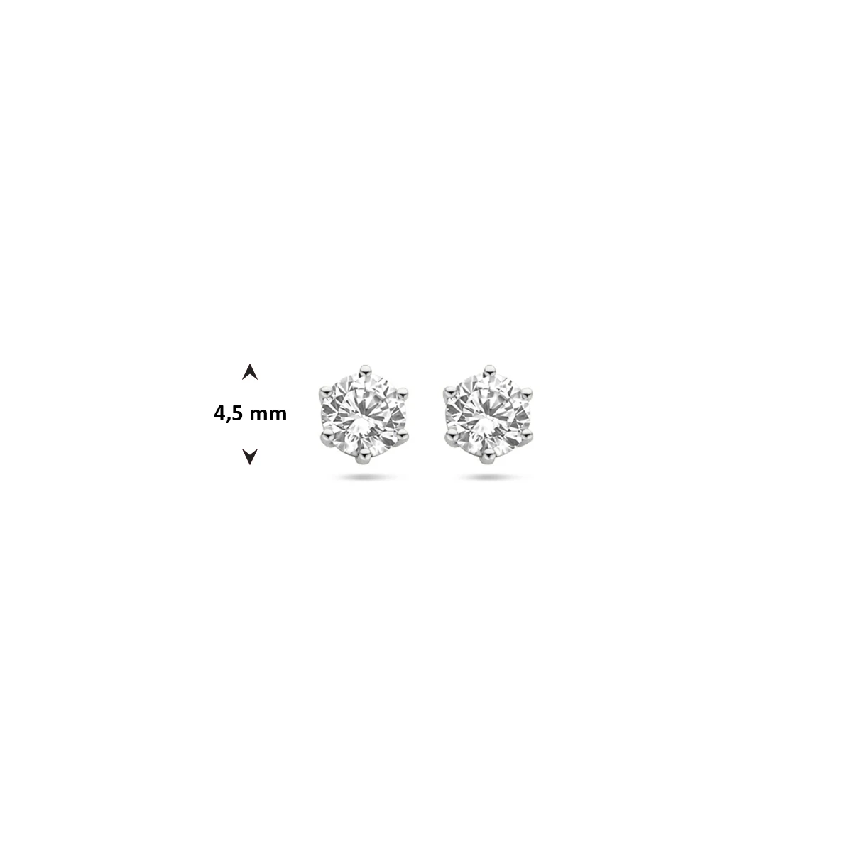 oorknoppen zirkonia 14K witgoud