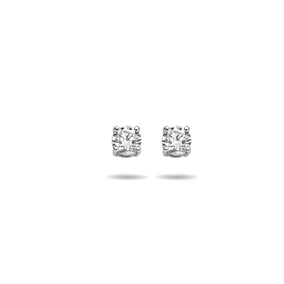 oorknoppen zirkonia 14K witgoud
