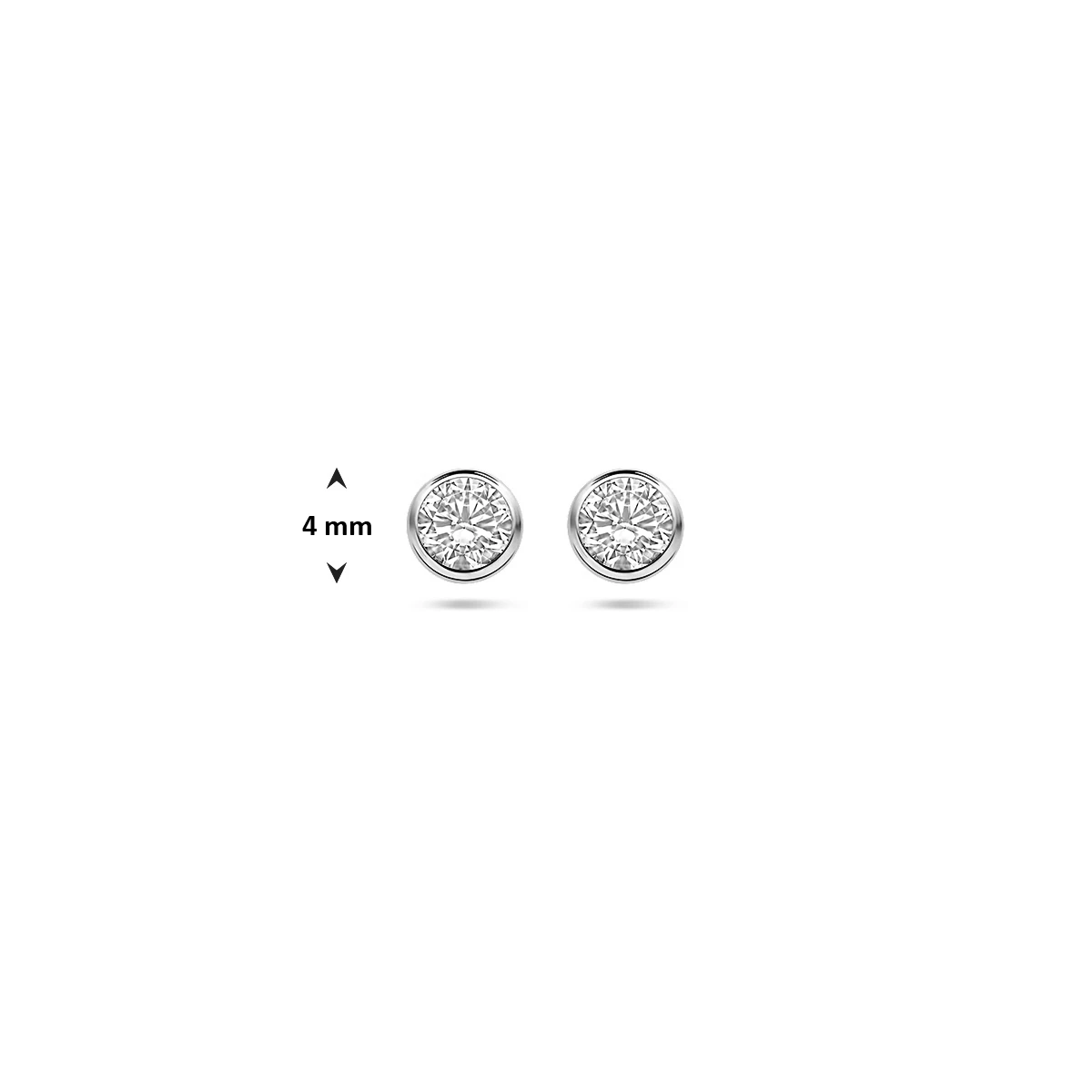 oorknoppen zirkonia 14K witgoud