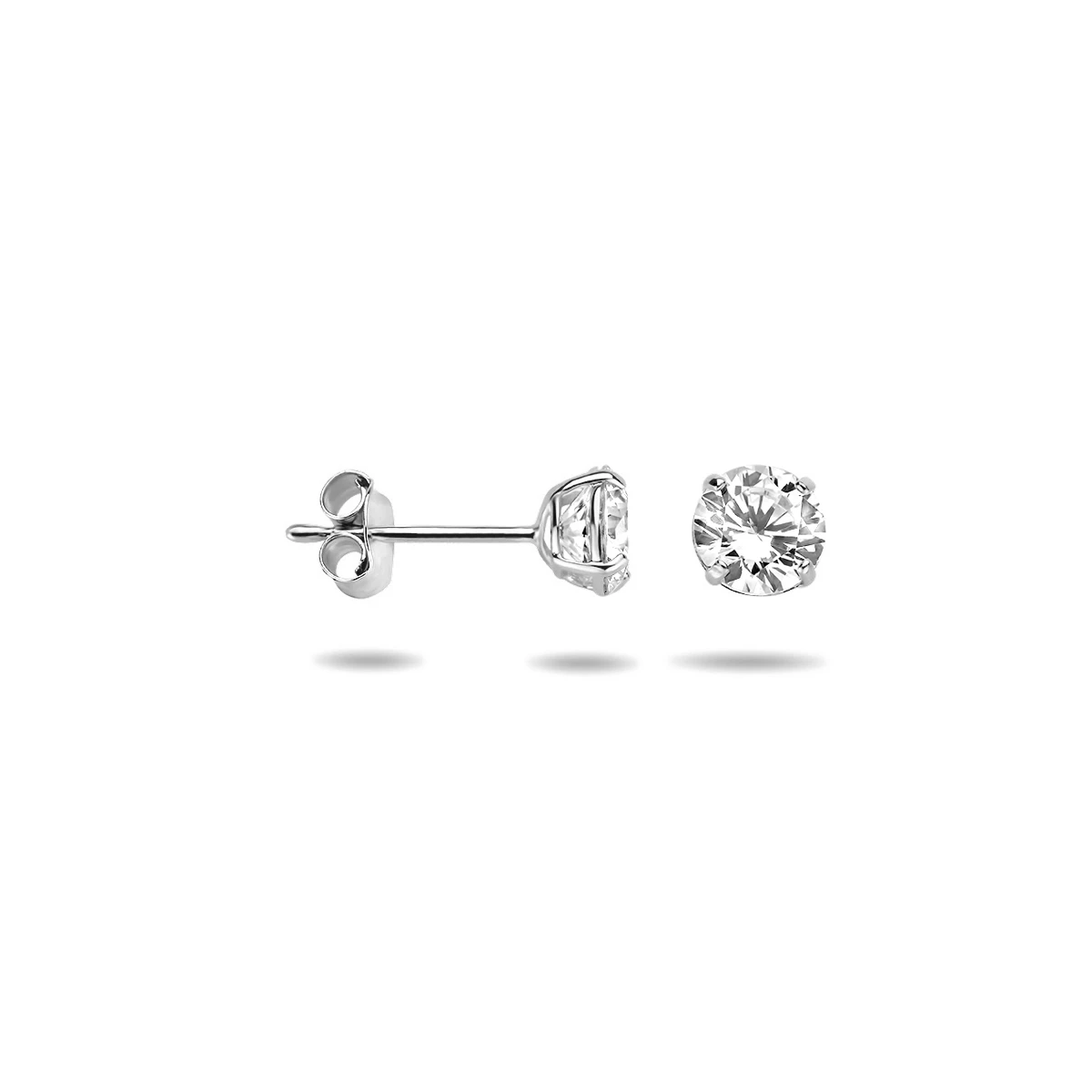 oorknoppen zirkonia 14K witgoud