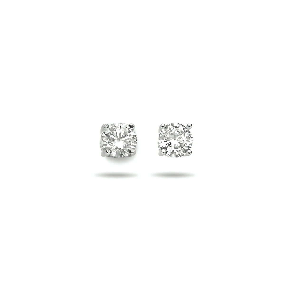 oorknoppen zirkonia 14K witgoud