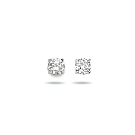 oorknoppen zirkonia 14K witgoud