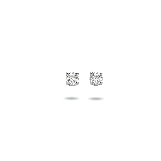 oorknoppen zirkonia 14K witgoud