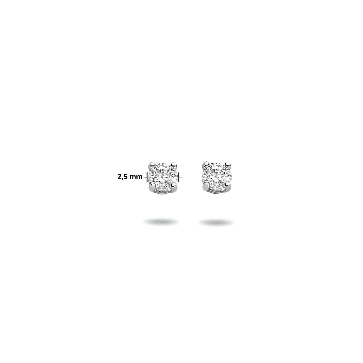 oorknoppen zirkonia 14K witgoud