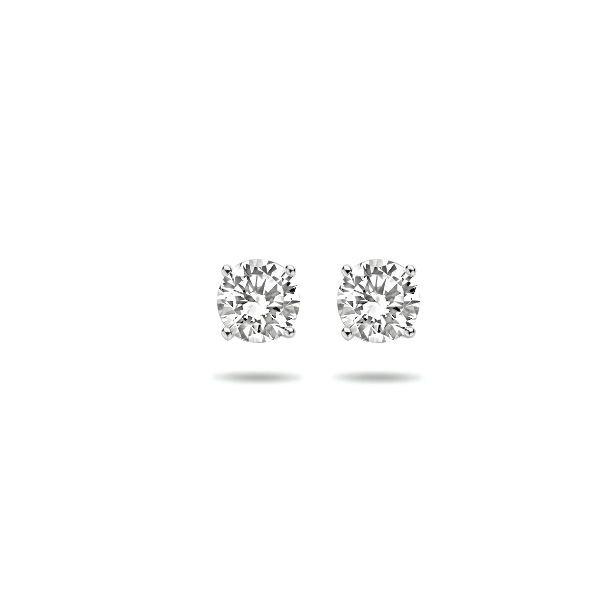 oorknoppen zirkonia 14K witgoud