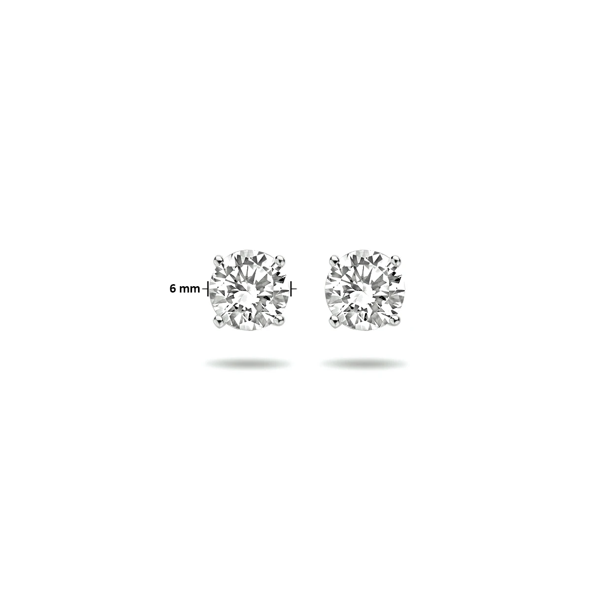 oorknoppen zirkonia 14K witgoud