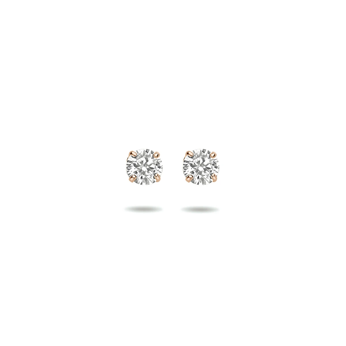 oorknoppen zirkonia 4 mm 14K roségoud
