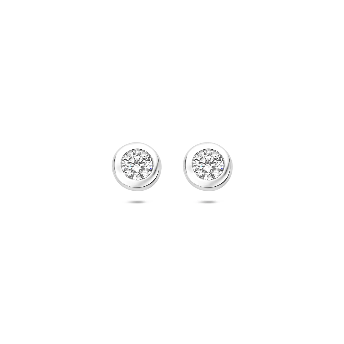 oorknoppen zirkonia 4 mm zilver gerhodineerd