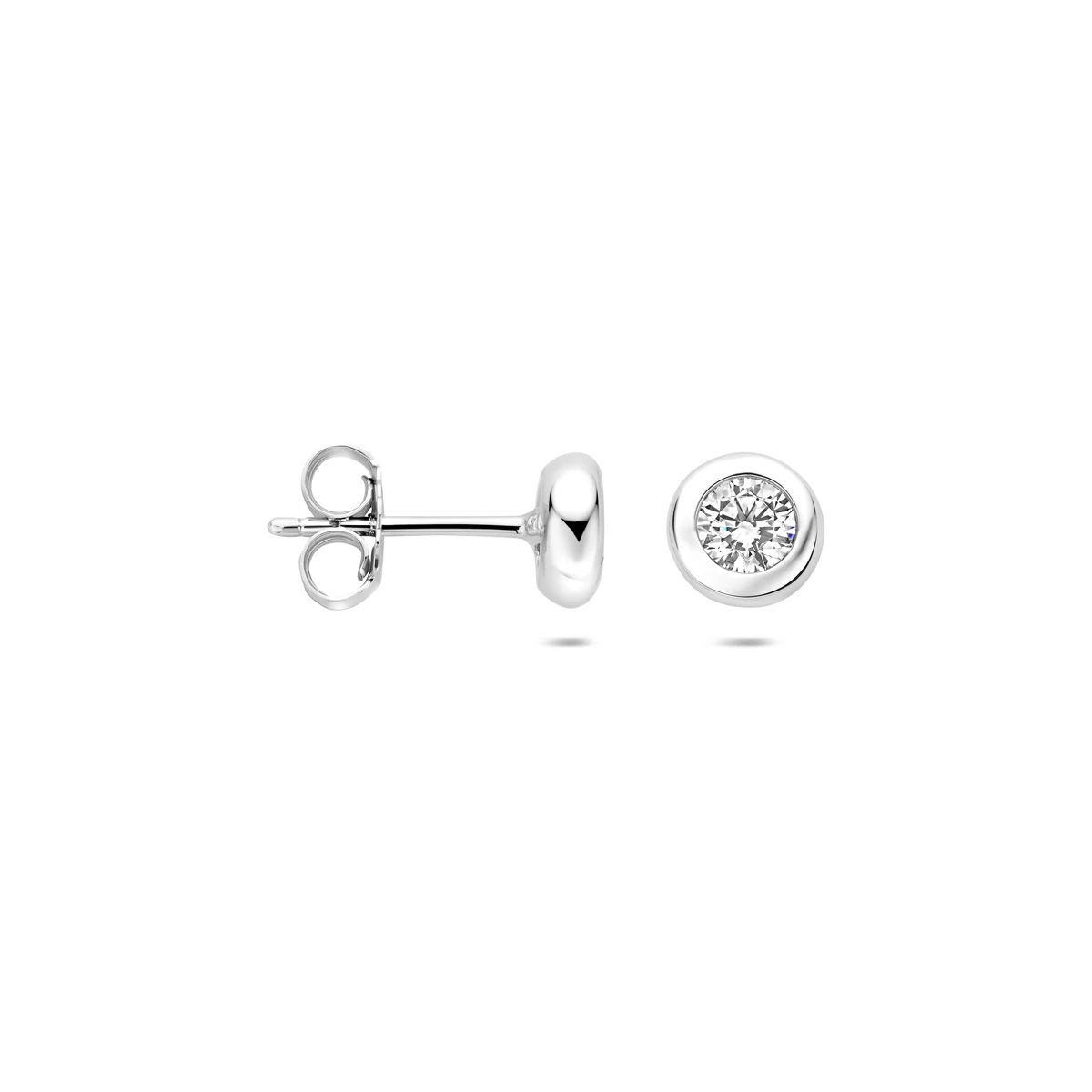 oorknoppen zirkonia 4 mm zilver gerhodineerd