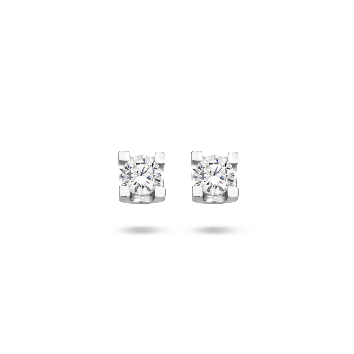oorknoppen zirkonia 4 mm zilver gerhodineerd