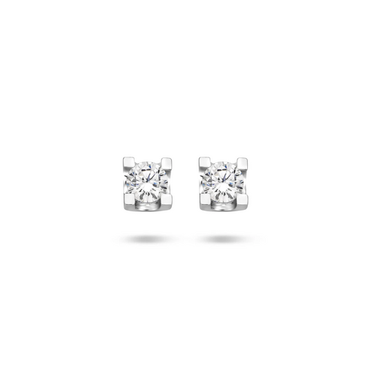 oorknoppen zirkonia 4 mm zilver gerhodineerd