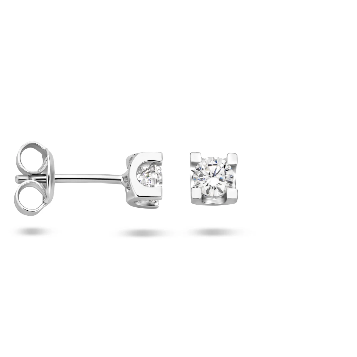 oorknoppen zirkonia 4 mm zilver gerhodineerd