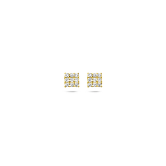 oorknoppen zirkonia 5 mm 14K geelgoud