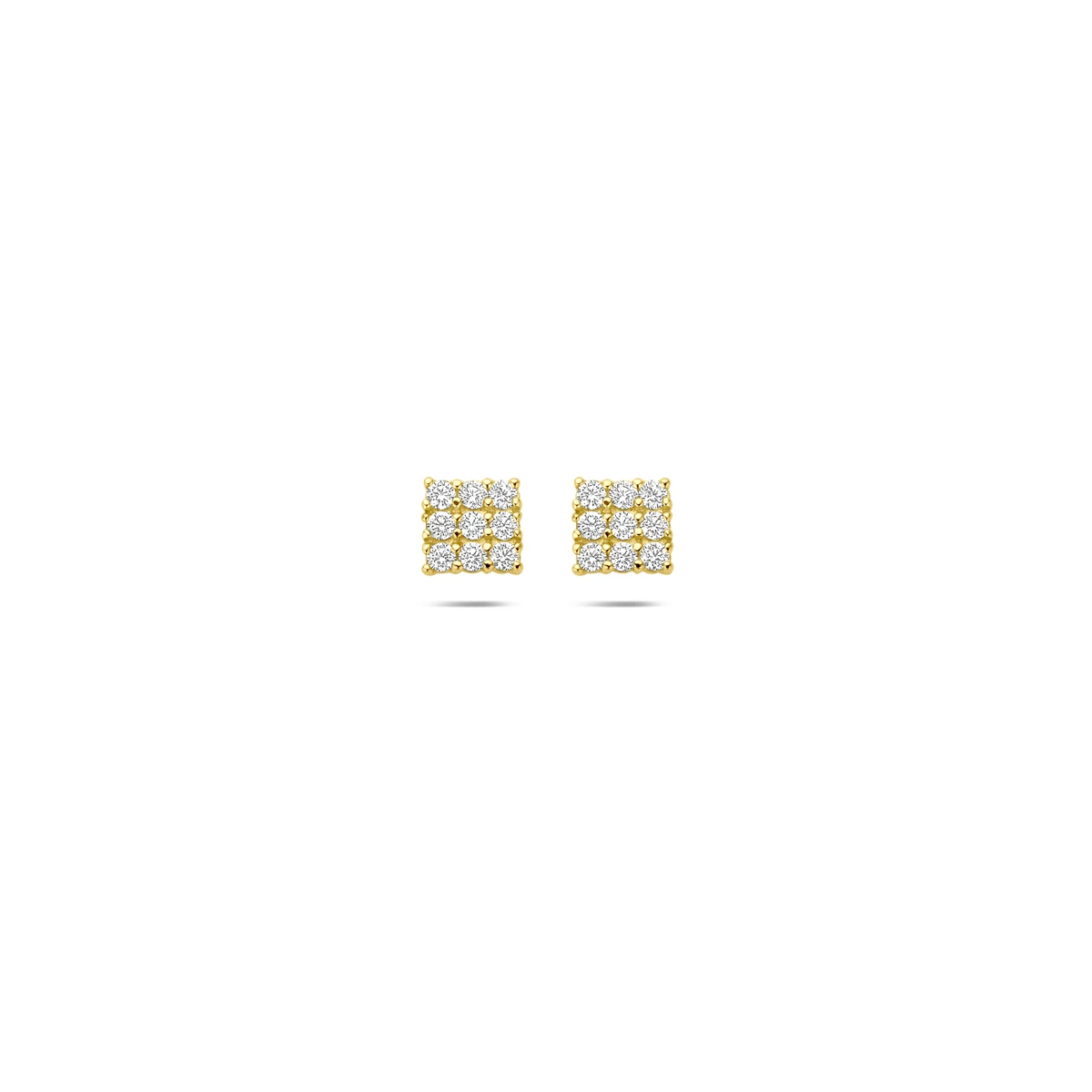 oorknoppen zirkonia 5 mm 14K geelgoud
