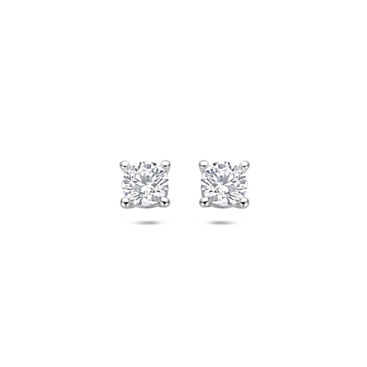 oorknoppen zirkonia 5 mm zilver gerhodineerd
