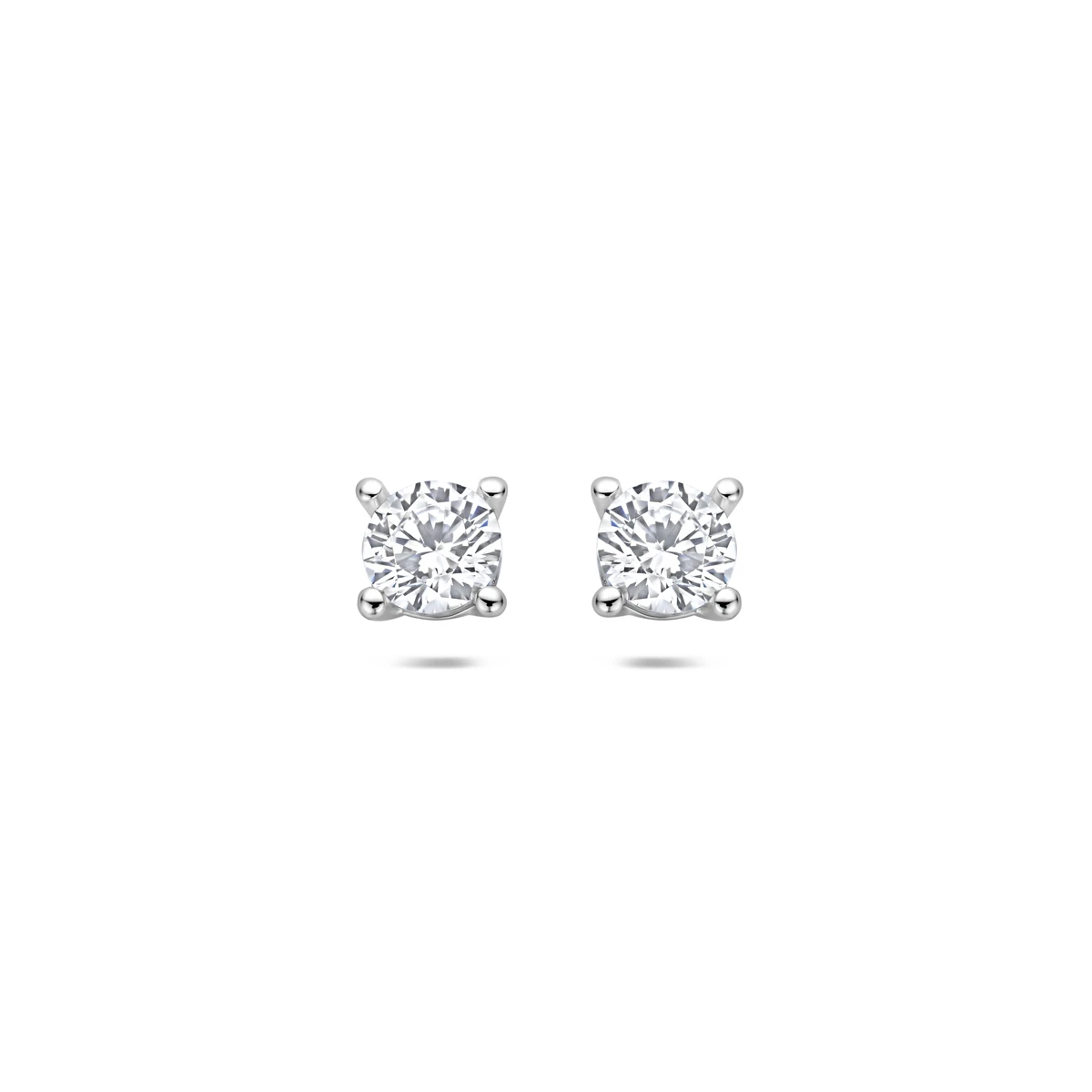 oorknoppen zirkonia 5 mm zilver gerhodineerd