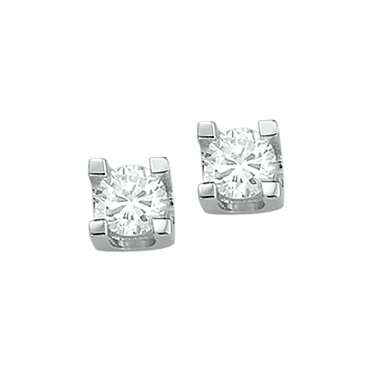oorknoppen zirkonia 5 mm zilver gerhodineerd