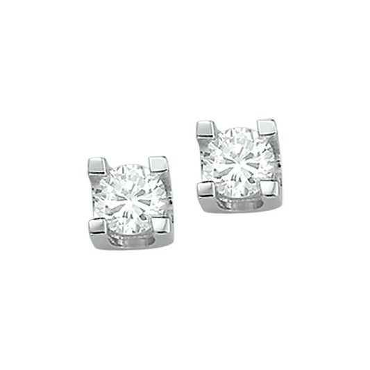 oorknoppen zirkonia 5 mm zilver gerhodineerd