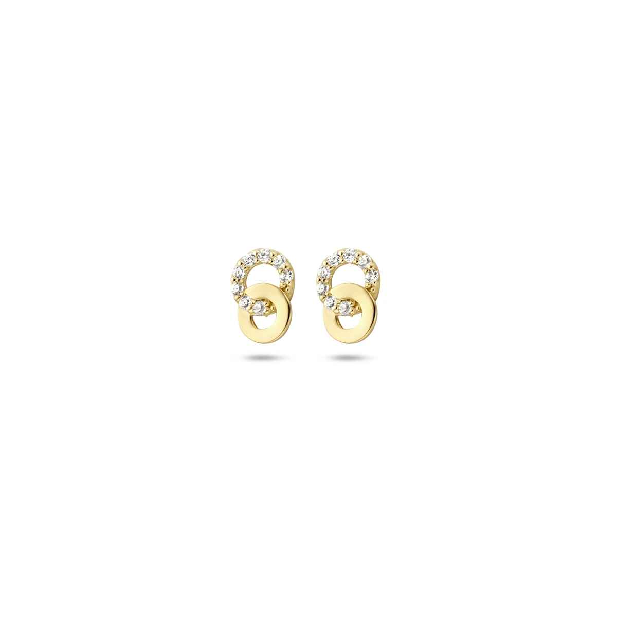 oorknoppen zirkonia 6,5 mm 14K geelgoud