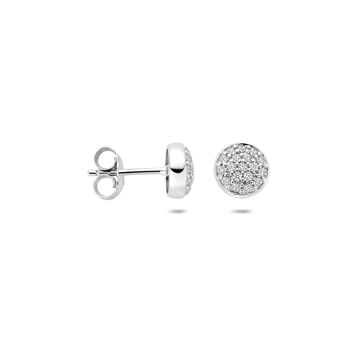 oorknoppen zirkonia 7,5 mm zilver gerhodineerd