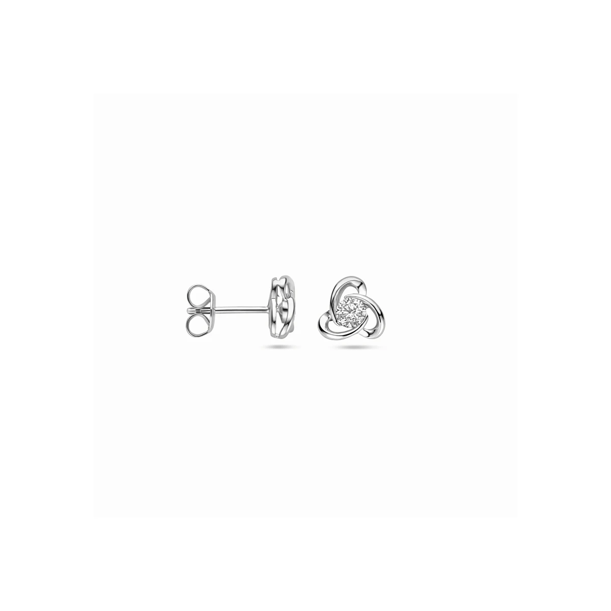 oorknoppen zirkonia 8 mm zilver gerhodineerd
