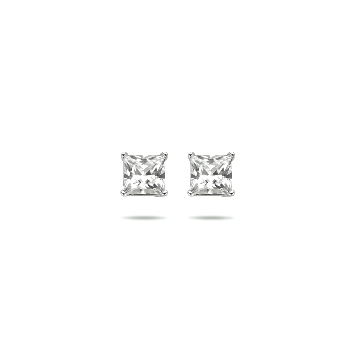 oorknoppen zirkonia zilver gerhodineerd