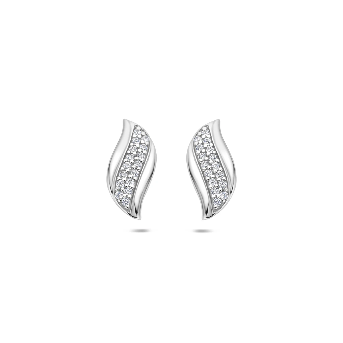 oorknoppen zirkonia zilver gerhodineerd