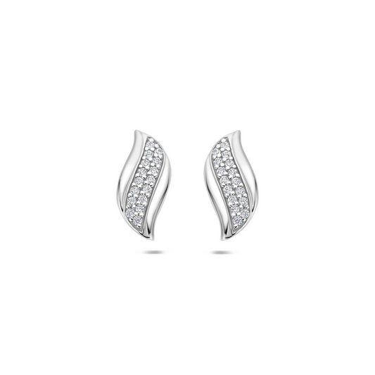 oorknoppen zirkonia zilver gerhodineerd