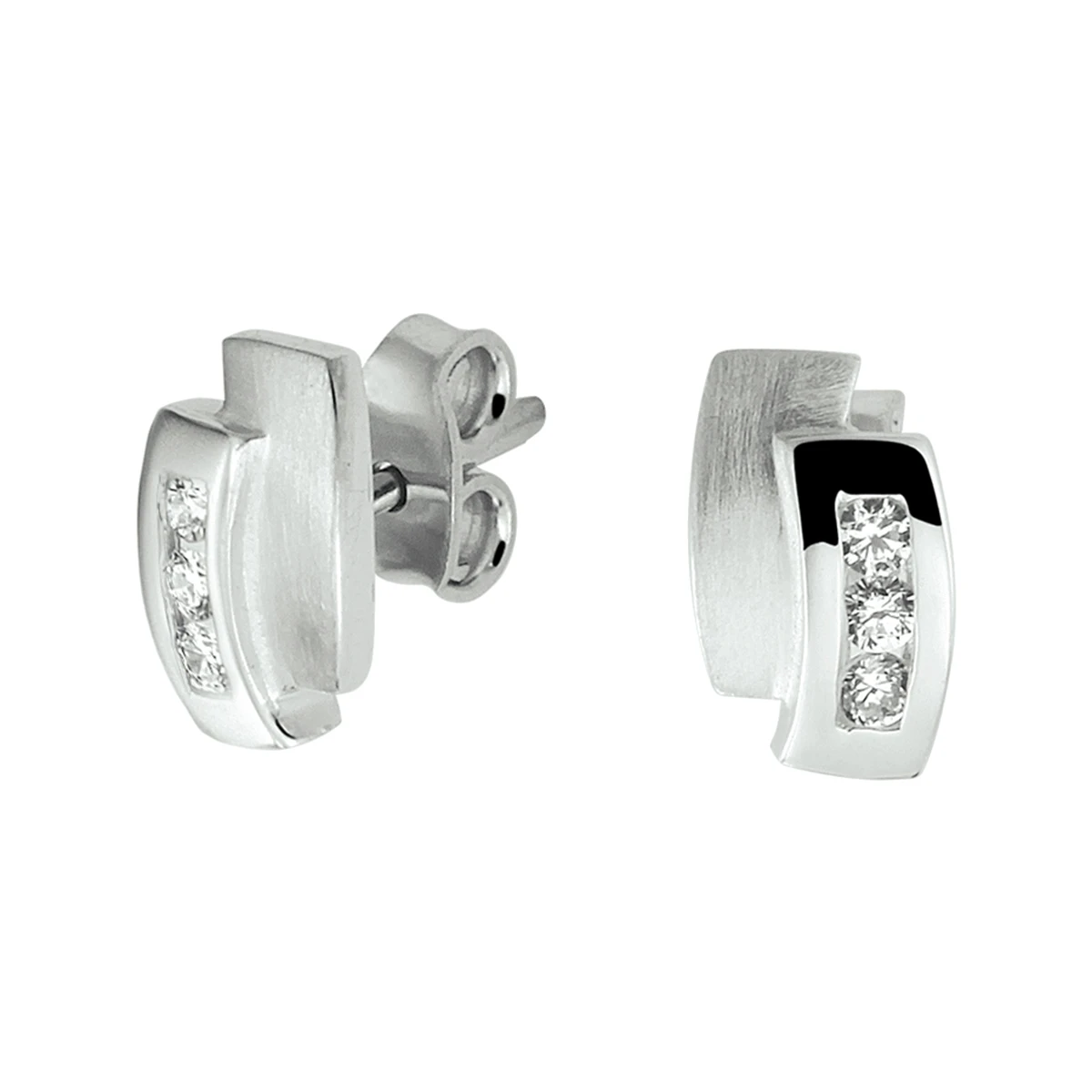 oorknoppen zirkonia zilver gerhodineerd