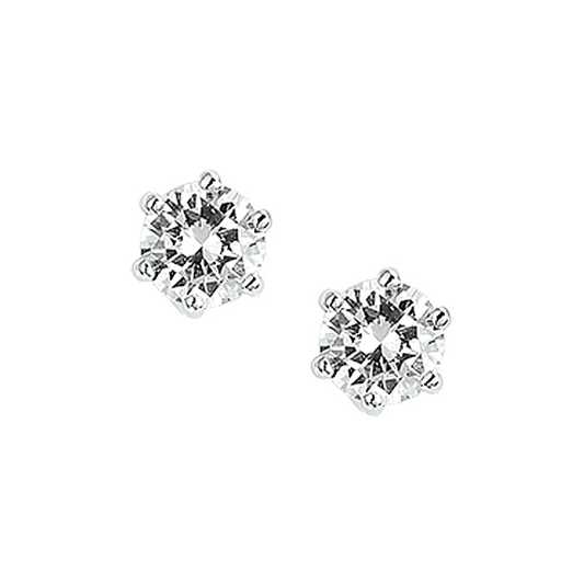 oorknoppen zirkonia zilver gerhodineerd