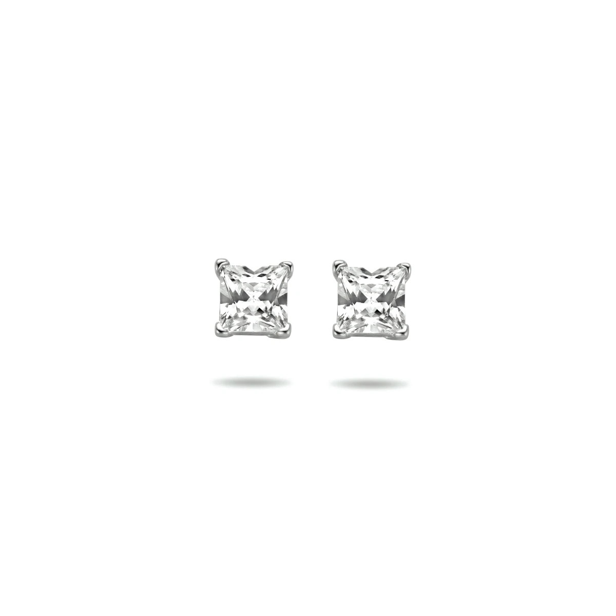 oorknoppen zirkonia zilver gerhodineerd