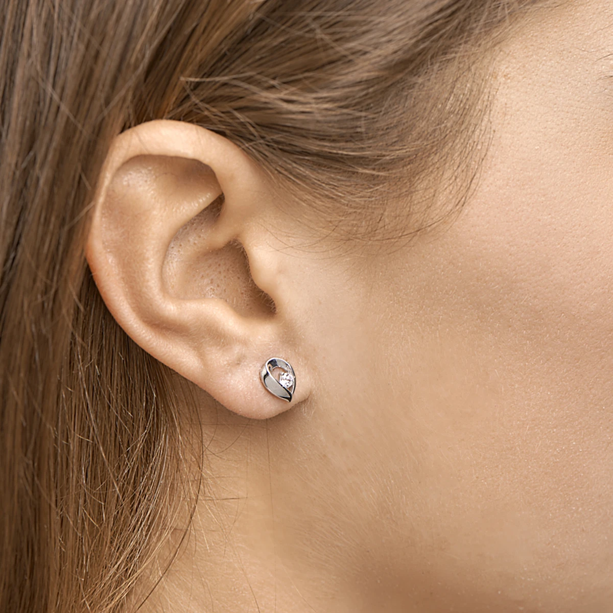 oorknoppen zirkonia zilver gerhodineerd