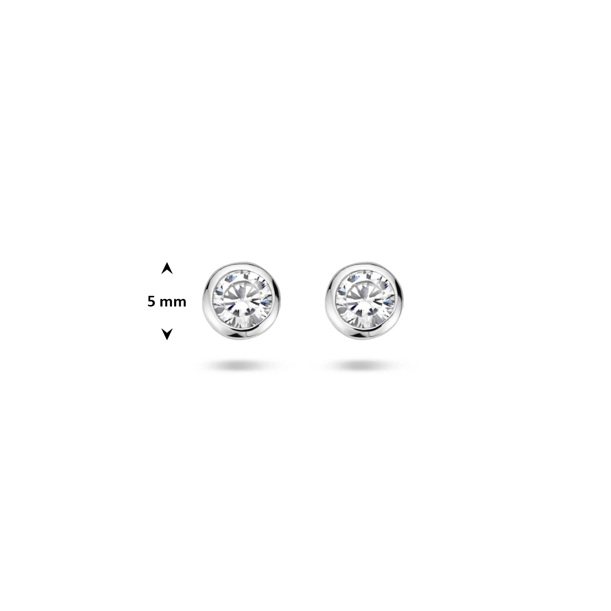 oorknoppen zirkonia zilver gerhodineerd