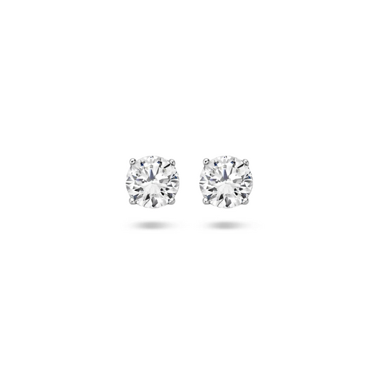 oorknoppen zirkonia zilver gerhodineerd